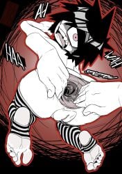 anal anal_gape anal_stretching barefoot feet female female_focus gaping_anus i_can't_sleep looking_at_viewer looking_back looking_pleasured newdawn130 newworld9 nia opening_anus rectum toes toes_scrunch vagina