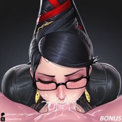 1boy 1boy1girl 1girls ai_generated all_the_way_to_the_base bayonetta bayonetta_(character) blowjob cfnm closed_eyes clothed clothed_female clothed_female_nude_male clothing cum cum_in_mouth cum_in_nose cum_in_throat deepthroat deepthroat_no_hands fellatio female irrumatio kneeling kneeling_female kneeling_oral_position male mature_female oral oral_sex pov self_upload sleen straight