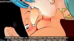 android_18 animated assertive_female black_hair blowjob blue_hair bulma_briefs chichi cuckquean dragon_ball dragon_ball_super dragon_ball_z eating_ass krillin kuririn lipstick lipstick_mark milf oral oral_sex roseza shorter_male tagme taller_female threesome video