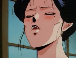 1990s_(style) 1993 1girl 1girls animated animated_gif anime_screenshot black_hair blush closed_eyes female housewife implied_fingering implied_masturbation indoors lonely lowres masturbation mature_female michiyo_suhiro middle_aged middle_aged_female middle_aged_woman mole mole_under_eye nihongami old_woman open_mouth retro_artstyle shaking_head showa_era sweat tagme youjuu_sensen_adventure_kid
