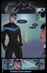 2d ass background big_ass big_breasts catwoman catwoman_(injustice) clothed clothed_female comic dialogue dick_grayson female legs narim-art nightwing patreon text text_bubble