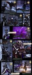 3d arianna_yukihime au_ra final_fantasy_xiv gpose_(ffxiv) hud petrification story tentacle