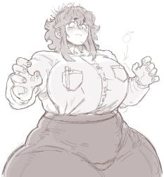 auburn_hair big_breasts blush breasts chubby_female cute dumb_girl fat_ass flustered friday_night_funkin friday_night_funkin_mod girlfriend_(friday_night_funkin) huge_ass huge_breasts huge_thighs hyper_thighs korean_nooby_(artist) massacre_girlfriend_(friday_night_funkin) millie_(mistful_crimson_morning) mistful_crimson_morning oc straining_clothing thick_thighs thunder_thighs wide_hips worried