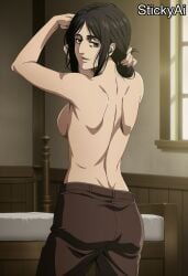 accurate_art_style ai_generated anime_coloring attack_on_titan curvy female female_only mature mature_female milf pinup shingeki_no_kyojin solo solo_female solo_focus stickyai