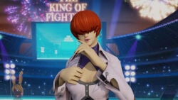 1girls big_breasts boob_window cleavage cum cum_on_breasts cum_on_face king_of_fighters light-skinned_female light_skin long_hair orgess3d pale-skinned_female pale_skin red_hair shermie_(kof)
