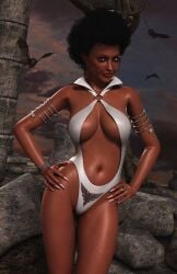 1girls 3d big_breasts breasts cleavage dark-skinned_female dark_skin dynamite_comics female female_only furbs3d solo vampirella_(series) victory_(vampirella)