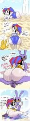 comic dialogue glitch_productions gooseworx jax_(the_amazing_digital_circus) pomni_(the_amazing_digital_circus) swimsuit tagme the_amazing_digital_circus vulkinx