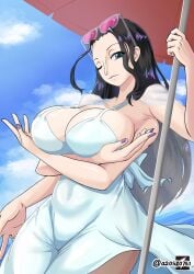 1girls 2d 2d_(artwork) 2d_artwork ;) a20580741 adult adult_female akuma_no_mi alternate_version_at_source alternate_version_available anime anime_character arm_under_breasts armpit armpit_crease armpit_peek armpits arms_crossed arms_crossed_under_breasts arms_under_breasts big_boobs big_breasts blue_sky_background breasts busty busty_female busty_girl cleavage closed_mouth_smile clothes collarbone crossed_arms curvaceous curvaceous_body curvaceous_female curvaceous_figure curvaceous_hips curvy curvy_body curvy_female curvy_figure curvy_hips day daylight daytime digital digital_art digital_drawing digital_drawing_(artwork) digital_media digital_media_(artwork) drawing dress elbows eye_closed fanart female female_focus female_only fingernails fingers groin hairless_armpits hana_hana_no_mi hourglass_figure huge_boobs huge_breasts inguinal_crease inguinal_ligament large_boobs large_breasts lean_figure light_smile long_hair looking_at_viewer mature mature_female mature_woman more_at_source nail_polish nails narrow_waist nico_robin one_eye_closed one_eye_open one_piece outdoor outdoor_background outdoor_nudity outdoors outfit outside outside_nudity parasol plump_breasts portrait posing posing_for_the_viewer post-timeskip presenting_armpit purple_fingernails purple_nail_polish purple_nails shaved_armpits shonen_jump shoulders shueisha sky_background slender_body slender_waist slight_smile slim_female slim_waist smile smiley_face smiling smiling_at_viewer solo standing sun_dress sunglasses sunglasses_on_forehead sunglasses_on_head toei_animation topwear upper_body voluptuous voluptuous_body voluptuous_female voluptuous_figure voluptuous_woman weekly_shonen_jump white_clothes white_dress white_outfit white_topwear wide_hips wink winking winking_at_viewer winking_eye woman