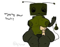 2female 2girls ass big_ass big_breasts blush blushing breasts dandy's_world eyelashes fossil giantess idk_what_to_tag_it microphone q3yup roblox roblox_game robot shelly_(dandy's_world) size_difference sweat sweating sweaty_body tagme vee_(dandy's_world)