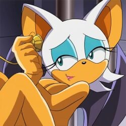 1girls ai_edit ai_generated anthro bat_wings boobs breasts convenient_censoring covering edit edited_screencap female furry naked naked_anthro naked_female nude nude_anthro nude_female nude_filter rouge_the_bat sega smile smirk solo sonic_(series) sonic_the_hedgehog_(series) sonic_x third-party_edit wings