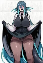 1girls ai_generated bartender eel kortai lesbian novelai original_character reference_sheet tagme