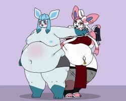 bbm big_breasts breasts chubmacaroni cleavage eeveelution fat female glaceon huge_breasts moobs nipples overweight pokemon pokemon_(species) sam_(queenofthekabuto) sylveon tagme thick_thighs wide_hips