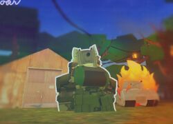 3d anthro clothed_anthro female_focus female_only fire looking_at_viewer oc roblox robloxian self_upload tagme_(artist) tank