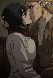 accurate_art_style ai_generated anime_coloring attack_on_titan curvy female female_only mature mature_female milf pinup shingeki_no_kyojin solo solo_female solo_focus stickyai