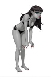1girls ai ai_generated anonemus1 bikini black_hair blue_eyes countess_ruby female fusionfall grey_skin pixai scary_godmother_(series) solo solo_female vampire vampire_girl