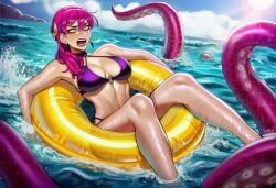 1girls ai ai_assisted ai_generated bikini bikini_bottom bikini_top daytime evelynn fit fit_female imminent_rape in_water inflatable_tube kda kraken league_of_legends moments_before_disaster prussia123 purple_hair scared scared_expression screaming sea sexy sexy_body sexy_clothing sexy_female shocked tentacle tentacles water