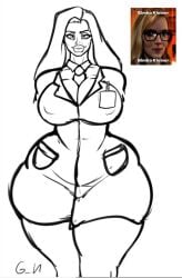 1girl bimbo gizmo_horny_(artist) half-life_(series) half-life_2 isaac_kleiner