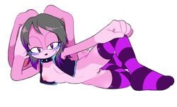 7mii breasts female nipples oc pink_fur pussy rabbit sonic_(series) thighhighs