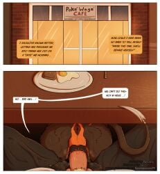 animal_genitalia animal_pussy animal_vulva anus cafe canid canid_demon canine canine_genitalia canine_pussy canine_vulva date demon dialogue duo egg female feral feral_penetrated generation_2_pokemon genitals hellhound hi_res houndoom human human_on_feral human_penetrating human_penetrating_feral interspecies male mammal mythological_canine mythological_creature mythology narration nintendo parooty penetration plate pokemon pokemon_(species) poppy_(someone's_pc) public public_sex pussy rear_view restaurant risky risky_sex sex someone's_pc speech_bubble stealth_sex under_the_table unzipped unzipped_pants vaginal_penetration zipper zoophilia