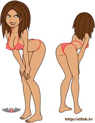 1girls ass bent_over bikini bonnie_rockwaller breasts cleavage disney erect_nipples female female_only gagala human kim_possible large_breasts phillipthe2 skimpy solo white_background