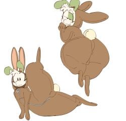 ali_(lopsalien) ambiguous_gender antennae anthro anus_outline anus_visible_through_clothes big_ass brown_eyes brown_fur bunny costume cream_fur ears_down ears_up eyelashes green_fur hair_tuft halloween_costume huge_ass lagomorph legs_apart legs_spread looking_at_viewer lopsalien null null_bulge oc one_leg_up onesie original_character plain_background presenting presenting_hindquarters shortstack showing_ass showing_off smirking smirking_at_viewer smug solo solo_focus tailwag thick_hips thick_thighs wide_hips wide_thighs zipper