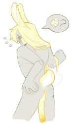 1010 alternate_hairstyle anus blush easter egg hair_down haym_(no_straight_roads) long_hair looking_back no_straight_roads penis rabbit_ears rabbit_tail robot robot_boy smile