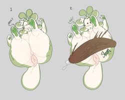 ali_(lopsalien) alien ambiguous_gender antennae anthro anthro_on_anthro anus big_ass big_butt big_penis big_thighs blush breasts brown_eyes brown_fur bunny canine cock cock_slap cream_fur dialogue digital_media_(artwork) donut_anus ears_down eyebrows eyelashes fluffy green_fur half-closed_eyes lagomorph looking_at_viewer looking_pleasured lopsalien male male/male naked needy null null_bulge oc on_back open_mouth original_character pawpads paws penis plain_background precum precum_drip rabbit shortstack showing_ass slamming small_breasts solo solo_focus standing surprised teasing text thick_ass thick_thighs unexpected unseen_male_face veiny_penis wide_eyed wide_hips wide_thighs