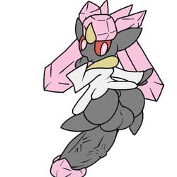 anus ass balls big_balls big_butt cyanzangoose diancie femboy girly legendary_pokemon looking_back male male_only nintendo no_humans penis pink_eyes pokemon red_sclera solo video_games