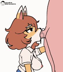 2025 2d_animation animated anthro anthro_penetrated areola artist_name big_breasts biped black_eyes black_nose blinking blue_bottomwear blue_clothing bodily_fluids bottomwear breasts brown_hair bully_fox canid canine clothed clothed_anthro clothed_female clothing collared_shirt digital_media_(artwork) dipstick_ears dripping duo ear_markings erection eyebrows eyelashes faceless_character faceless_human faceless_male fellatio female female_anthro female_focus female_penetrated fox frame_by_frame fur genitals hair human human_on_anthro human_penetrating human_penetrating_anthro human_penetrating_female interspecies loop male male/female male_human male_penetrating male_penetrating_anthro male_penetrating_female mammal multicolored_body multicolored_ears multicolored_fur nipples nude nude_human nude_male open_clothing open_shirt open_topwear oral oral_penetration orange_body orange_fur penetration penile penis penis_in_mouth pink_areola pink_inner_ear pink_nipples pointy_ears saliva saliva_drip saliva_on_penis sex shirt side_view solo_focus text topwear two_tone_body two_tone_fur url voider_(artist) white_body white_clothing white_ear_tips white_eyebrows white_fur white_shirt white_topwear