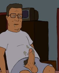 1boy balls cum cum_on_body cum_on_face cum_on_penis cum_on_self cum_on_shirt foreskin glans hank_hill human king_of_the_hill male male_only on_model penis pubic_hair retracted_foreskin solo tagme uncut