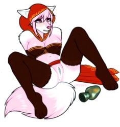 2014 alpha_channel anthro anus bottomless breasts clitoris dark_souls dark_souls_2 desert_sorceress dildo female fromsoftware fur furry hood pink_fur porin pussy solo spread_legs spreading stockings transparent_background