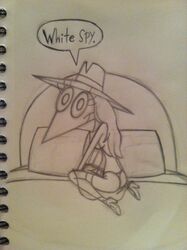 ass bed denise dialogue monochrome spy_vs_spy spy_vs_spy_vs_spy thong white_spy