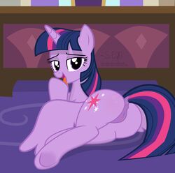 2018 alicorn animal_genitalia animal_pussy anus ass bedroom_eyes dock equine equine_pussy eyebrows eyelashes female feral friendship_is_magic hair half-closed_eyes hi_res horn inside looking_at_viewer looking_back lying mammal multicolored_hair my_little_pony pussy seductive shutterflyeqd smile solo tongue tongue_out twilight_sparkle_(mlp) wings