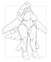 aeromorph aircraft airplane airplane_wings anthro areola back_wings big_breasts breasts cockpit digital_media_(artwork) f-14 f-14_tomcat female genitals hi_res jet jet_engine leg_wings living_aircraft living_machine living_vehicle machine metal_wings ndragon3 nipples not_furry nude nude_anthro nude_female pussy robot simple_background solo tail thick_thighs unusual_wing_placement vehicle vulva wide_hips wings