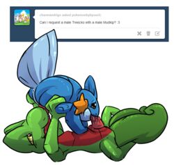 69 alpha_channel anthro anthro_on_feral anus byourii fellatio feral gay gecko holding interspecies lizard lying male marine mudkip on_back oral oral_sex penis pokemon pokemon_(species) pokemon_rse reptile scalie sex spreading sucking treecko tumblr zoophilia