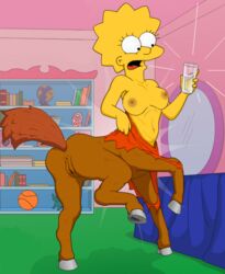 anus areola breasts centaur clothing darth_ross dress edit equine female female_only horse_pussy lisa_simpson mammal medium_breasts nipples open_mouth perky_breasts pussy raised_tail solo spiky_hair surprised taur the_simpsons torn_clothes transformation vagina yellow_body yellow_skin