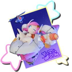 background big_ass bottomless bottomless_female business_suit_(mech_suit) female kirby_(series) naked nintendo nipples presenting_ass presenting_butt presenting_hindquarters puffy_pussy pussy sitting space space_background star_(symbol) susanna_patrya_haltmann susie_(kirby) topless topless_female topwear topwear_only transparent_background yaarnwurm