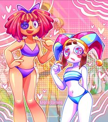 angele_darling bikini cute glitch_productions pomni pomni_(beach_outfit) pomni_(tadc) pomni_(the_amazing_digital_circus) ragatha ragatha_(beach_outfit) ragatha_(tadc) ragatha_(the_amazing_digital_circus) sfw swimwear the_amazing_digital_circus
