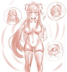 monika (doki doki literature club) from ahe gao by smeef