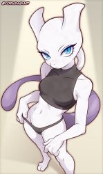 mewtwo from pokemon by yorusagi