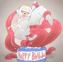 1girls anal anal_sex argento birthday_cake blush breasts cake cum cum_from_navel cum_inflation female food furry happy_birthday inflation interspecies nipples nude original_character penetration pussy sonic_(series) stomach_bulge tentacle vaginal_penetration zeta_the_echidna zetar02