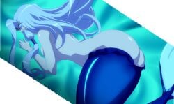 1girls ass blue_hair breasts hips large_ass large_breasts mermaid mermaid_tail nude queen's_blade screencap stitched tiina_(queen's_blade)