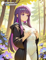 1girls 2026 ai_assisted ai_generated anime artist_name bangs bare_tree blue_butterfly blue_flower blue_rose bouquet branch breasts bug bush bust butterfly dandelion explicit fern_(sousou_no_frieren) flower flower_pot foliage forest frieren_beyond_journey's_end garden green_flower hi_res high_quality high_resolution highres holding_flower hydrangea leaf lily_(flower) long_hair lotus morning_glory nature orange_flower patreon patreon_username pink_flower pink_rose purple_eyes purple_flower purple_hair purple_rose rose skypassion snail solo sousou_no_frieren stable_diffusion tulip vase watermark white_flower yellow_flower