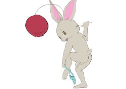 absurd_res anthro balls clothing final_fantasy flaccid foreskin genitals hi_res humanoid_genitalia humanoid_penis looking_at_viewer looking_back male mammal moogle moogle_(character) nude open_mouth penis raised_leg solo square_enix surprised tail thong twerpishimp underwear undressing unretracted_foreskin