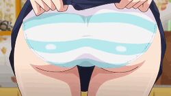 animated animated_gif ass jitaku_keibiin panties school_uniform screencap screenshot suzuki_mirano yuki_katsuragi