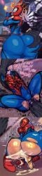 2boys anal anal_sex arms_above_head arms_held_up arms_up ass ass_grab ass_slap ass_smack big_ass big_butt big_dom_small_sub big_penis butt_grab butt_slap comic costume cum cum_in_ass cum_inside cum_overflow cum_overflowing cum_through_clothes cum_through_clothing excessive_cum groping groping_ass groping_from_behind knees_up male male/male male_only male_penetrating marvel mask massive_ass massive_butt massive_penis penetration penis penis_in_ass restrained ripped_clothing ripped_pants size_difference slap_mark slapping_ass slapping_butt smacking_ass spicemanart spider-man spider-man_(series) superhero superhero_costume text venom venom_(marvel) yaoi