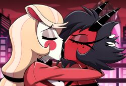 2girls ai_generated charlie_morningstar_(hazbin_hotel) cheating cheating_girlfriend cheating_wife deep_kissing extreme_french_kiss french_kiss french_kissing hazbin_hotel kissing millie_(helluva_boss) passionate passionate_kiss powerhouserift saliva saliva_drip saliva_string saliva_trail yuri