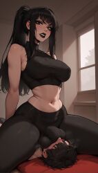 1futa abs ai_generated ass balls big_ass big_breasts big_butt big_hips big_penis black_eyeshadow black_lip black_lips black_lipstick black_makeup breasts cleavage dick dickgirl eyebrows eyelashes female futa_only futanari goth goth_futa goth_girl goth_makeup gothic gothic_girl gothified grin grinning grinning_at_viewer hair hands-free huge_cock indoors intersex lips long_hair looking_at_viewer makeup midriff narrow_waist narrowed_eyes navel nose pants penis ponytail seducing seductive seductive_eyes seductive_gaze seductive_look seductive_mouth seductive_pose seductive_smile smile smile_at_viewer smiley_face smooth_balls smooth_penis smooth_skin solo solo_dickgirl solo_focus solo_futa tank_top testicles velonix yoga_pants