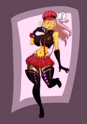 1girls 2d after_transformation alisa_ilinichina_amiella ass bimbofication brain_drain brainwashing breast_expansion breast_growth breast_growth_(enlargement) breasts color colored emoji_(race) emojification female full_body fully_clothed god_eater high_heels huge_ass huge_breasts humanoid post-transformation skin_color_change solo_focus suit text thick_thighs transformation wide_hips yellow_skin
