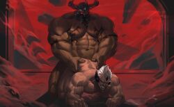 2boys abs anal anal_sex arm_tattoo ass back back_muscles bara battle_demon big_dom_small_sub big_muscles big_nipples big_pecs chest_tattoo daddy darius_(league_of_legends) deep_penetration dilf dominant dominant_human dominant_male domination erection gay hair helmet helmet_only huge_muscles huge_pecs human human_dominating_human human_on_human human_penetrated human_penetrating human_penetrating_human hunk larger_human larger_male league_of_legends male/male male_only male_penetrated male_penetrating male_penetrating_male markings masked_male mordekaiser muscular muscular_human muscular_male naked naked_male navel nipples nude pecs penetration penis_in_ass riot_games sex size_difference smaller_human smaller_male smaller_penetrated submissive submissive_human submissive_male tattoo tough_guy warrior white_hair yaoi